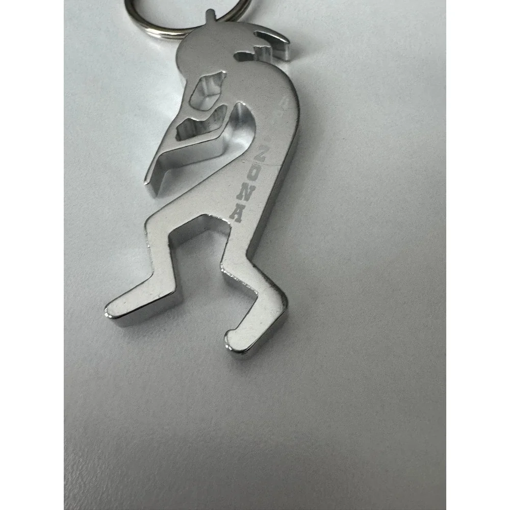 Arizona Kokopelli‎ Keychain Silver Tone Metal Flute Player Southwest Souvenir